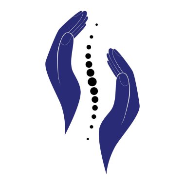 Chiropractic logo el tasarım. Omurga logo şablonu. Omurilik sembolü - vektör