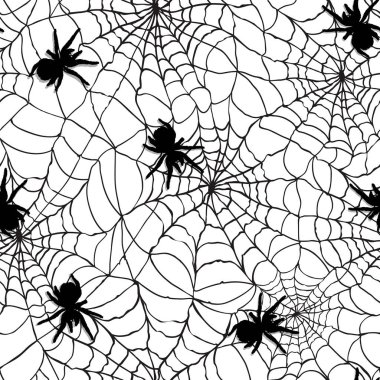 seamless örümcek ağı Cadılar Bayramı desen arka plan vektör örümcek web ürpertici doku bürümcük böcek nesneleri korkunç örümcek illüstrasyon spiderweb.