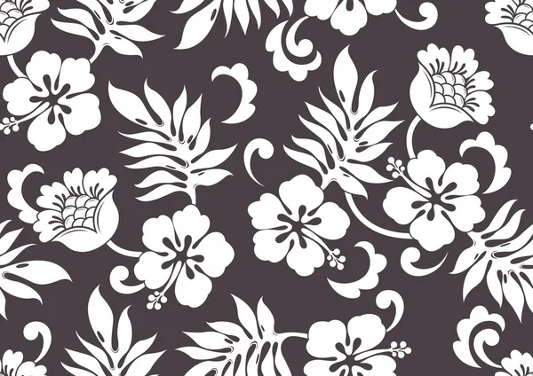 Hibiscus Hawaii Motif Sans Couture Fond Mode — Image vectorielle