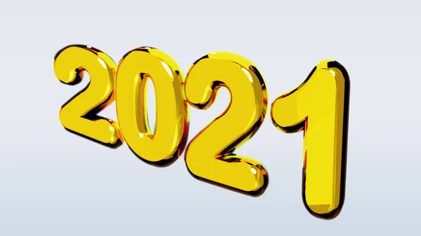 2021 Golden Bold Word Illustrazione Isolata Sfondo Bianco — Foto Stock