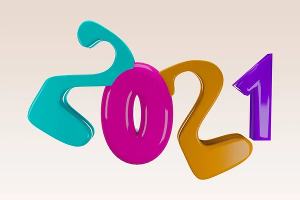 2021 New Year Concept 2021 New Year Text Pastel Colorful — Stock Photo, Image