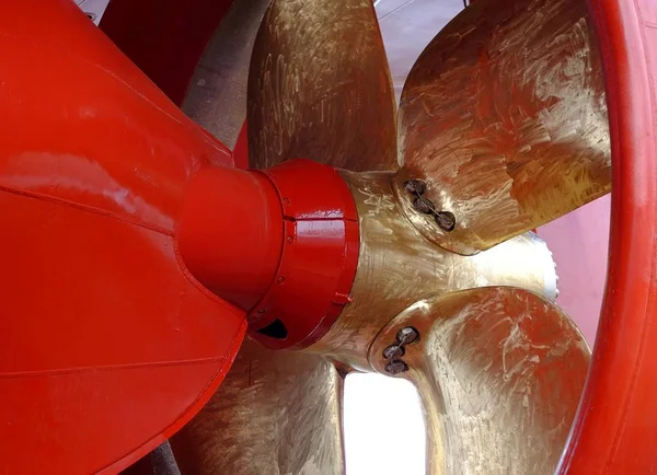 new propeller of a ship in a shipyard