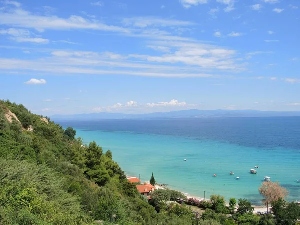 Greece. Coast of the Aegean Sea. Afitos village Stock Image