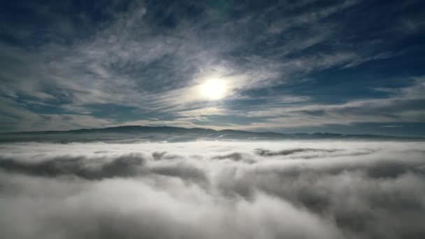 7680X4320 하늘에 안개의 바다가 Stratus 형성됩니다 위에요 구름처럼 날에는 시간이 — 비디오