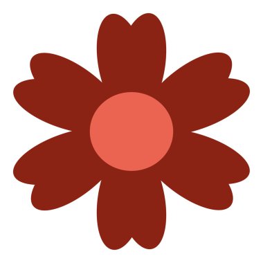 Renkli İzole Edilmiş Düz Vektör Çiçeği. Tatil için Simge Çiçeği, Tasarım, Hindistan, Doğu ve Arap Süslemesi, Yazdırma, Web ve Uygulama.