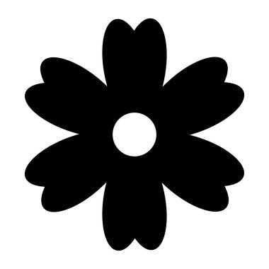 Siyah ve beyaz, izole edilmiş Düz Vektör Çiçeği. Tatil için Simge Çiçeği, Tasarım, Hindistan, Doğu ve Arap Süslemesi, Yazdırma, Web ve Uygulama.