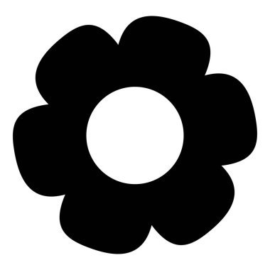 Siyah ve beyaz, izole edilmiş Düz Vektör Çiçeği. Tatil için Simge Çiçeği, Tasarım, Hindistan, Doğu ve Arap Süslemesi, Yazdırma, Web ve Uygulama.