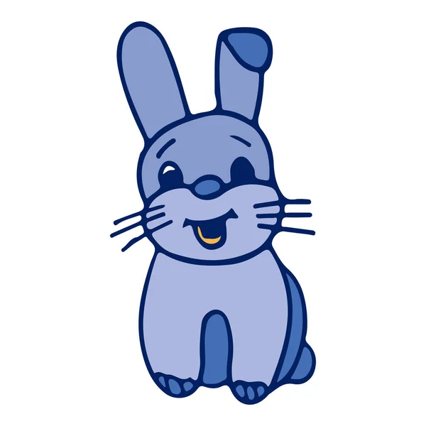 Rabbit Colored Doodle Sketch Isolated Object Ilustração Vetorial Fundo Branco — Vetor de Stock
