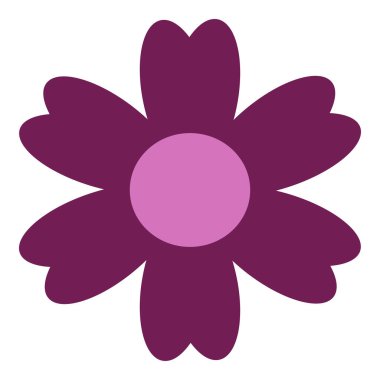 Renkli İzole Edilmiş Düz Vektör Çiçeği. Tatil için Simge Çiçeği, Tasarım, Hindistan, Doğu ve Arap Süslemesi, Yazdırma, Web ve Uygulama.