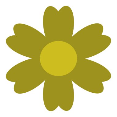 Renkli İzole Edilmiş Düz Vektör Çiçeği. Tatil için Simge Çiçeği, Tasarım, Hindistan, Doğu ve Arap Süslemesi, Yazdırma, Web ve Uygulama.