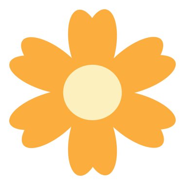 Renkli İzole Edilmiş Düz Vektör Çiçeği. Tatil için Simge Çiçeği, Tasarım, Hindistan, Doğu ve Arap Süslemesi, Yazdırma, Web ve Uygulama.