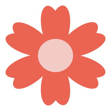 Renkli İzole Edilmiş Düz Vektör Çiçeği. Tatil için Simge Çiçeği, Tasarım, Hindistan, Doğu ve Arap Süslemesi, Yazdırma, Web ve Uygulama.