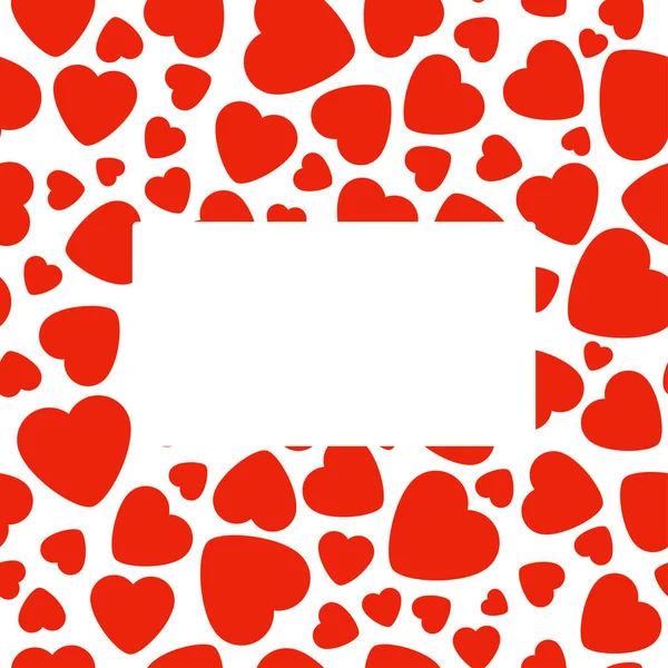 Moldura Com Coração Vermelho Fundo Branco Design Gráfico Conceito Amor — Vetor de Stock