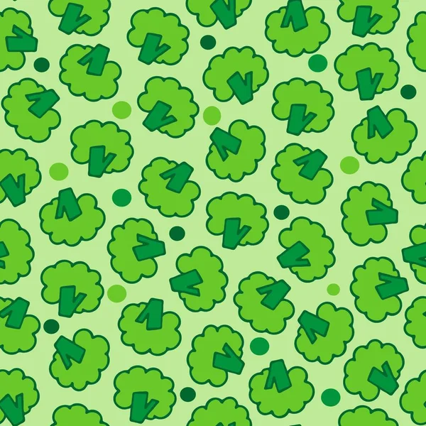 Patrón Verde Sin Costuras Con Brócoli Repita Diseño Del Patrón — Archivo Imágenes Vectoriales