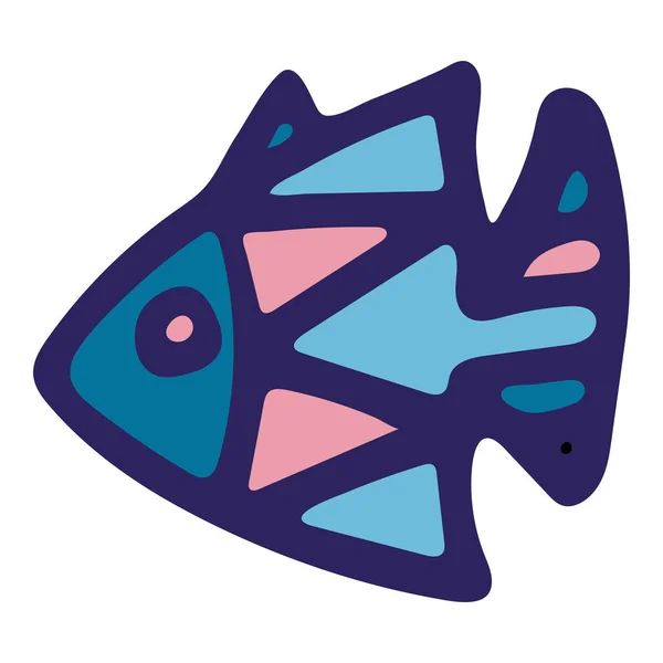 Ilustración Peces Marinos Color Vectorial Sobre Fondo Blanco Dibujos Animados — Vector de stock