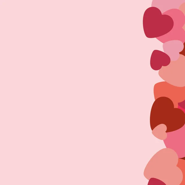 Ram Med Röda Hjärtan Rosa Bakgrund Grafisk Design Begreppet Kärlek — Stock vektor
