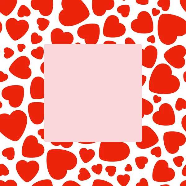Rahmen Mit Rotem Herz Auf Rosa Hintergrund Grafikdesign Konzept Der — Stockvektor