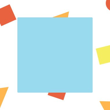 Renkli basit çerçeve. Geometrik şekilli bir çerçeve. Düğün kartı, doğum günü, tatil. Vektör arkaplan illüstrasyonu.