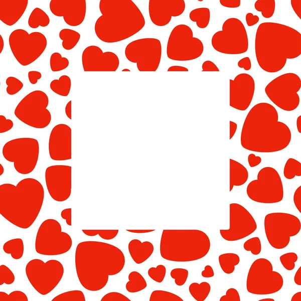 Διάνυσμα πλαίσιο με κόκκινη καρδιά σε λευκό φόντο. — Διανυσματικό Αρχείο