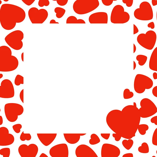Cadre vectoriel avec coeur rouge sur fond blanc. — Image vectorielle