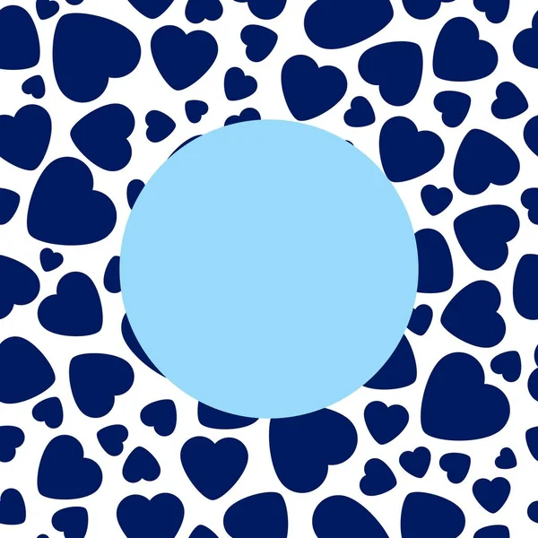 Cadre Avec Coeur Bleu Sur Fond Blanc Graphic Design Concept — Image vectorielle