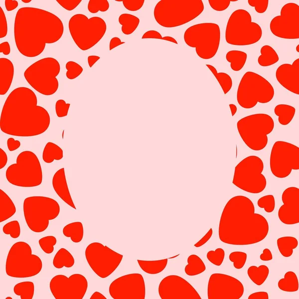 Rahmen Mit Rotem Herz Auf Rosa Hintergrund Grafikdesign Konzept Der — Stockvektor