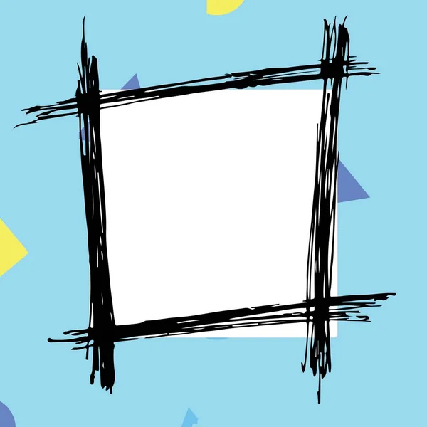 Cadre Simple Coloré Cadre Avec Décoration Géométrique Carte Pour Mariage — Image vectorielle
