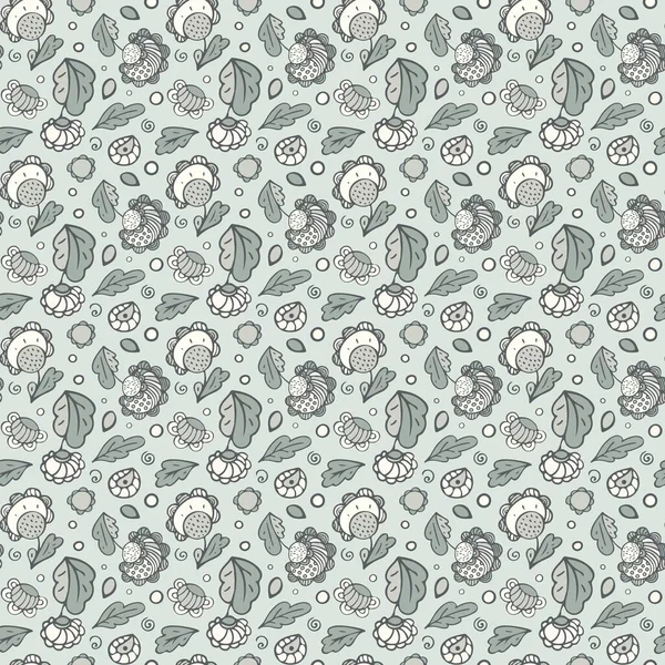 Ornamental Floral Seamless Pattern Design Намальований Вручну Кольоровий Безшоломний Патерн — стоковий вектор