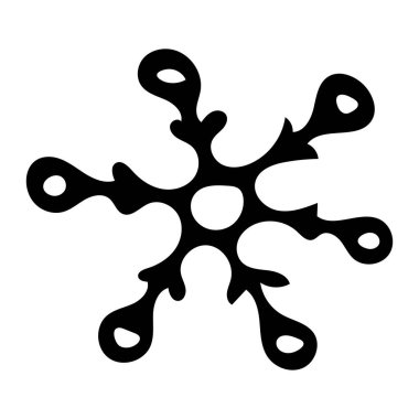 El çizimi siyah beyaz karalama çizimi kar tanesi çizimi. Yılbaşı, Noel ve Yeni Yıl için kar kümesi.