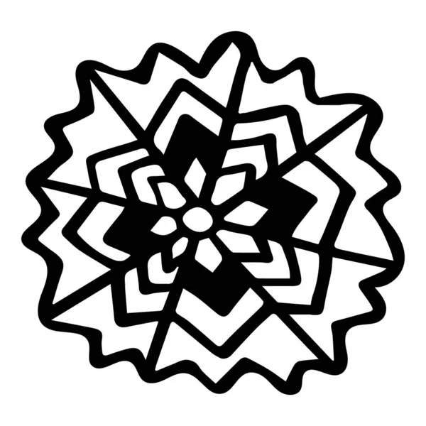 Ручной Черно Белый Рисунок Снежинки Векторный Набор Снега Рождество Рождество — стоковый вектор