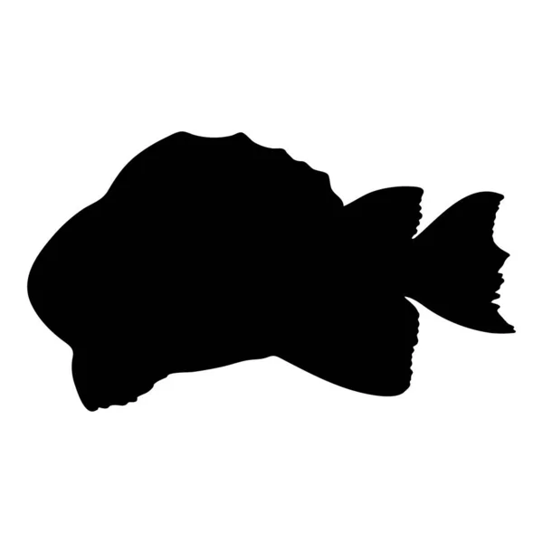 Silhouette Pesce Isolate Oggetti Isolati Sfondo Bianco Abitanti Del Mondo — Vettoriale Stock