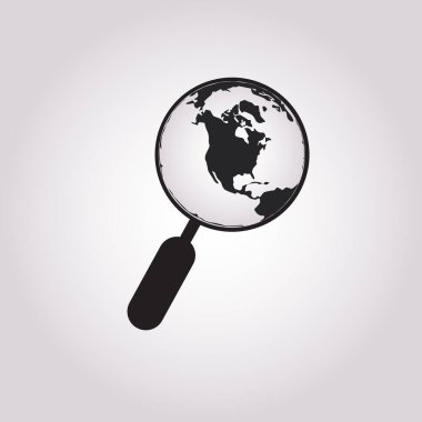 Büyütme Glass Globe Simgesi Moda Tasarım Vektörü Eps 10