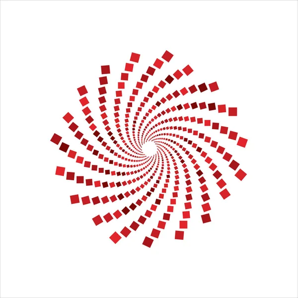 Schwarze Vektorquadrate in Kreisform. Geometrische Kunst — Stockvektor