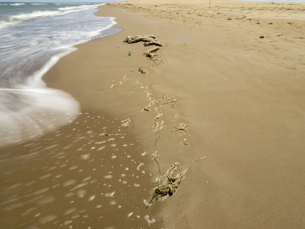 Sahilde çok sayıda ayak izi var.