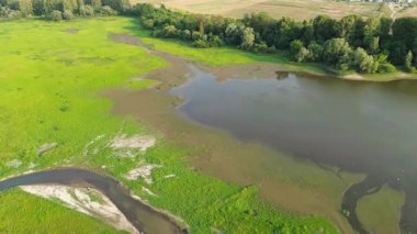 Peaceful countryside with wetland and greenery