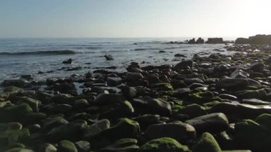 Yaz kıyı manzaralı Rocky Körfezi