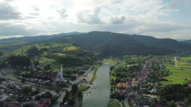 Hiking trail near forest and winding river