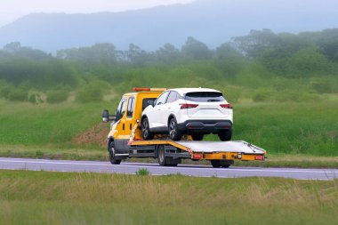 Roadside rescue for disabled white car