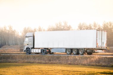 Logistics truck on transportation route