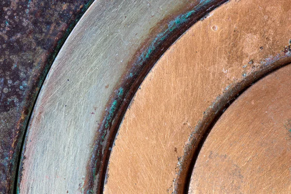 Abstrakta Makro Skikt Antik Metall Visar Slitage Och Oxidation — Stockfoto