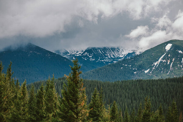 A sign with a mountain in the background