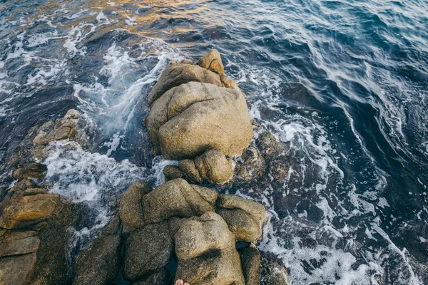 A close up of a rock next to water — Stock Photo, Image
