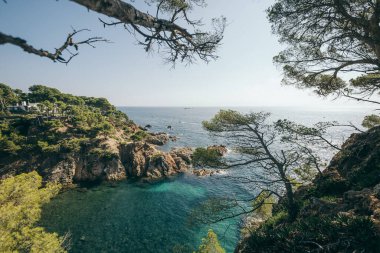 Bir yamacın yakınında bir su kütlesinin yanında.