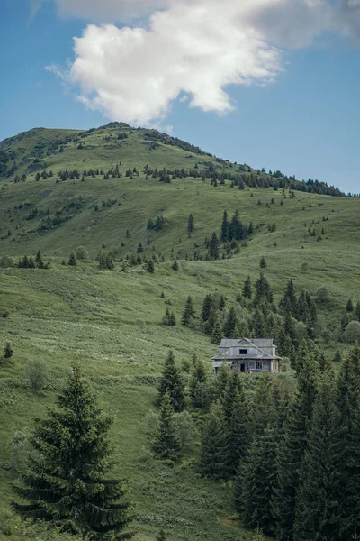 背後に山のある家 — ストック写真