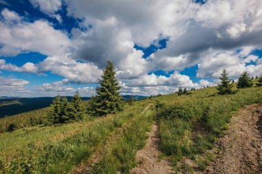 Toprak bir tarlanın tepesinde bir kale.