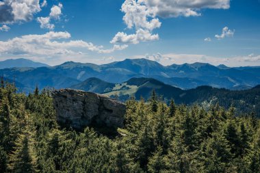 Arkasında dağ olan bir kanyon.