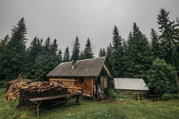 Будинок вкритий снігом — стокове фото