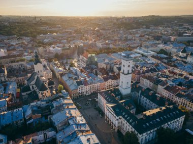 Bir şehir manzarası Lviv