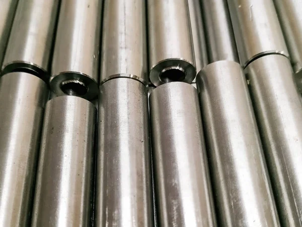 Bushings Made Steel Machined Cutting Cnc Lathe — Stock Photo, Image