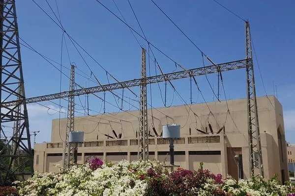 Concepção Para Transporte Electricidade Uma Distância Por Fio Principal Estrutural — Fotografia de Stock